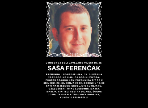 Saša Ferenčak osmrtnica